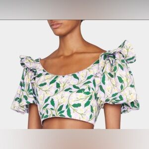 L Agua by Agua Bendita Nova Dos Gardenias Lila crop top